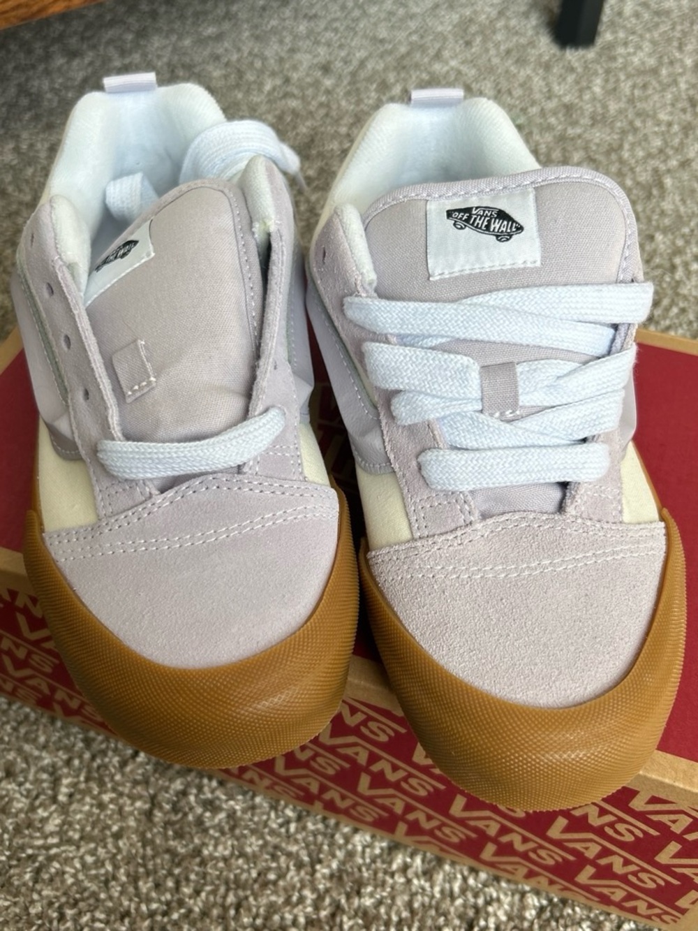 Vans Kids Classic Low-Top Sneakers in Light Lavender with Gum Sole